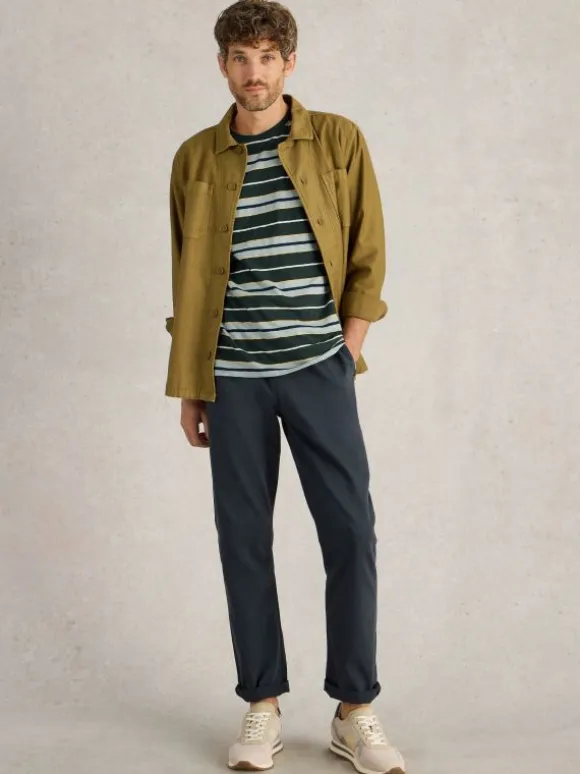 Abersoch Stripe Tee in NAVY MULTI