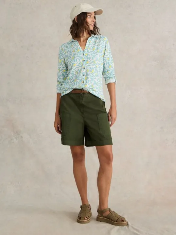 ANNIE JERSEY PRINT SHIRT in WHITE MULTI