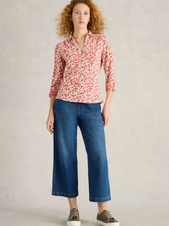 ANNIE LONG SLEEVE JERSEY SHIRT in PINK MULTI