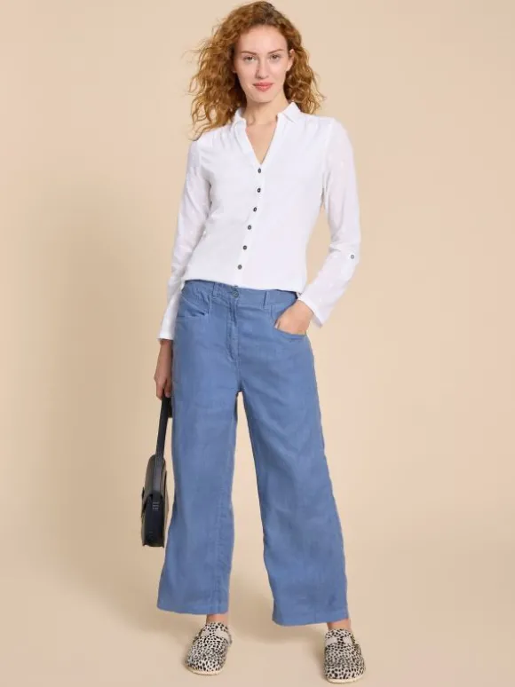 ANNIE MIX JERSEY SHIRT in PALE IVORY