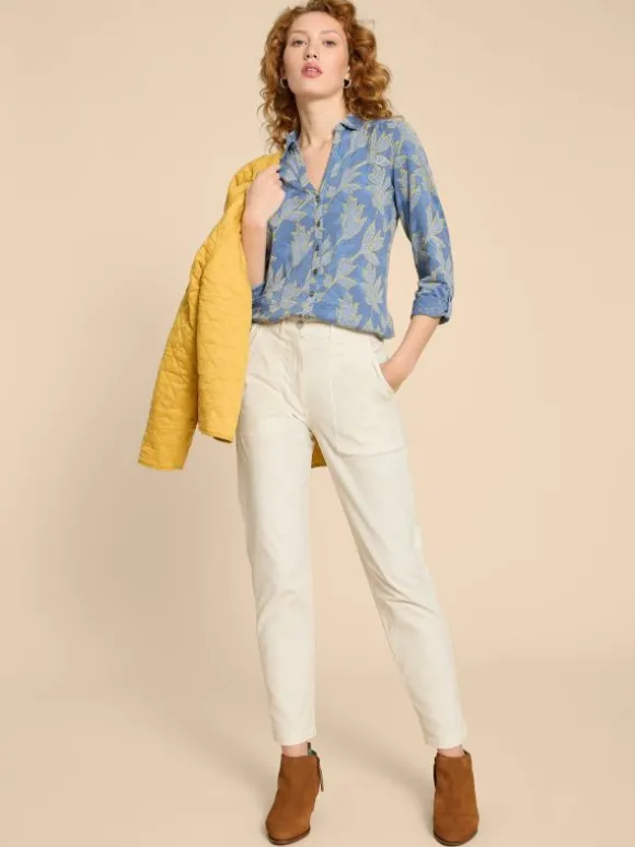 ANNIE PRINTED COTTON SHIRT in BLUE MULTI
