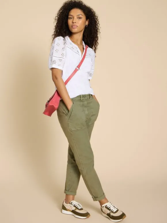 BELLA BRODERIE MIX TOP in BRILLIANT WHITE