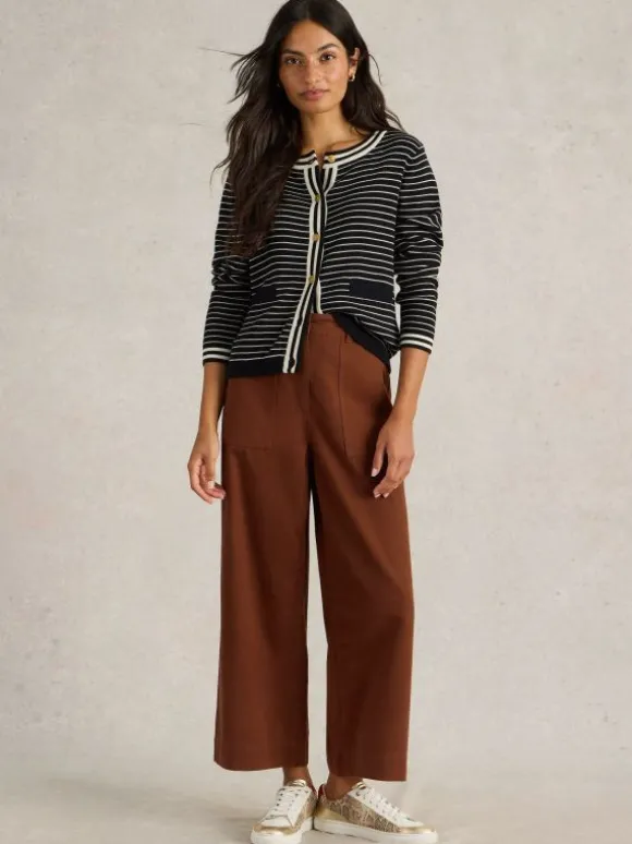 CHARLOTTE STRIPE CARDI in BLACK MULTI