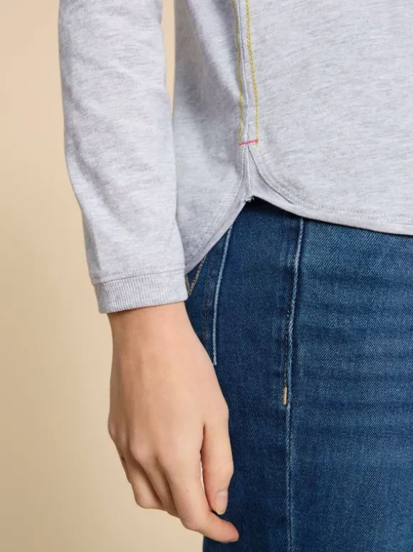 CLARA TEE in GREY MARL