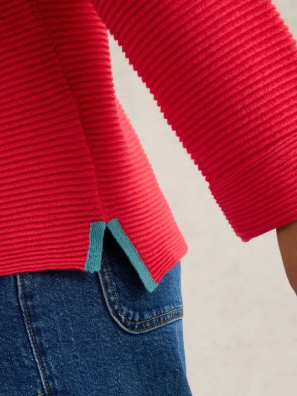 CREW NECK JANA JUMPER in BRIGHT PINK