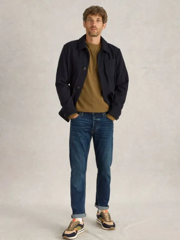 Eastwood Straight Jean Zip Fly in MID DENIM