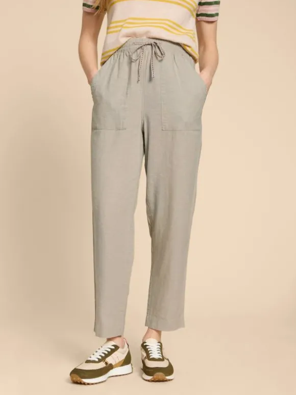 Elle Linen Blend Trouser in LIGHT NATURAL