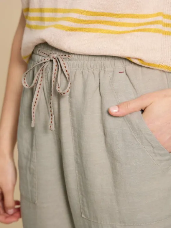 Elle Linen Blend Trouser in LIGHT NATURAL