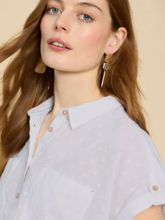 Ellie Organic Cotton Shirt in PALE IVORY