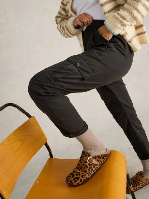 Everleigh Cargo Trouser in PURE BLACK