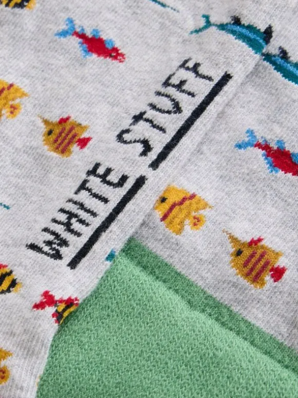 Fish Tales Ankle Sock in GREY MULTI
