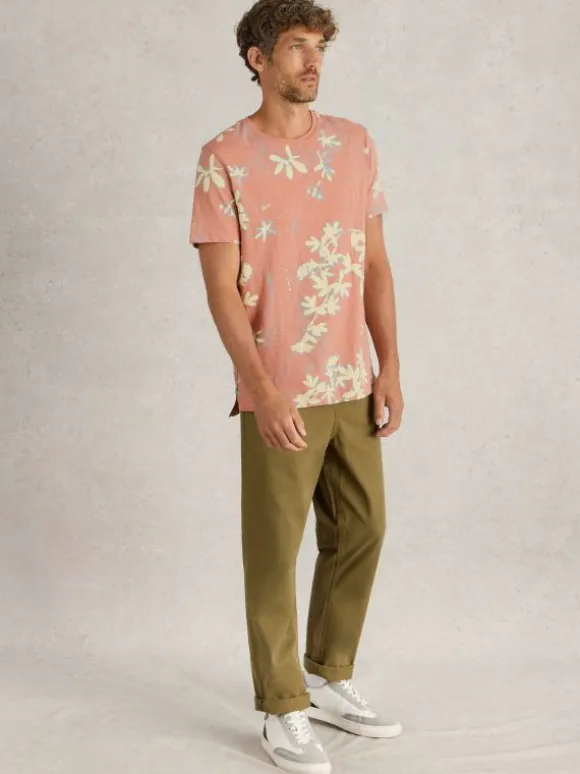 Floral Printed Short Sleeve Tee in PINK PRINT