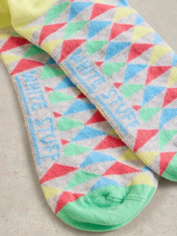 Geo Pop Ankle Sock in GREY MULTI