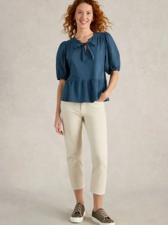 GINA TIE TOP in FRENCH NAVY