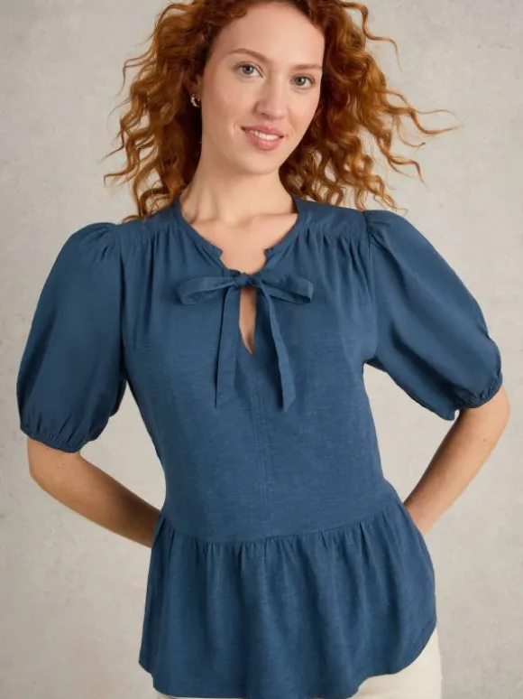 GINA TIE TOP in FRENCH NAVY