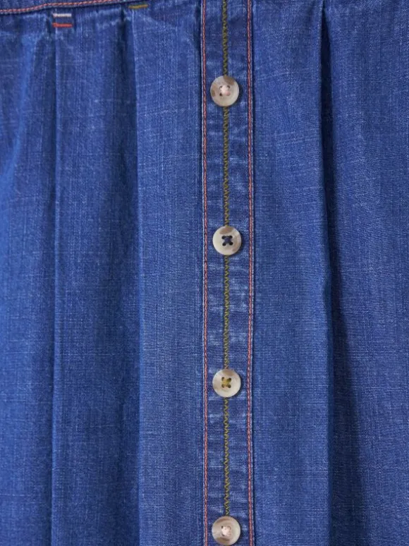 Girls Nora Denim Skirt in MID DENIM