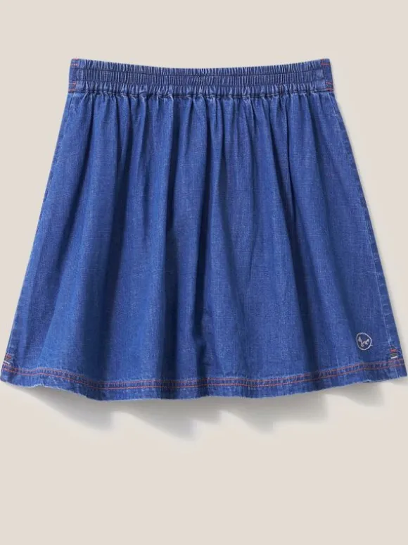 Girls Nora Denim Skirt in MID DENIM