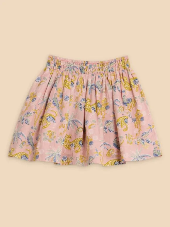 Girls Printed Woven Skirt in PINK MULTI
