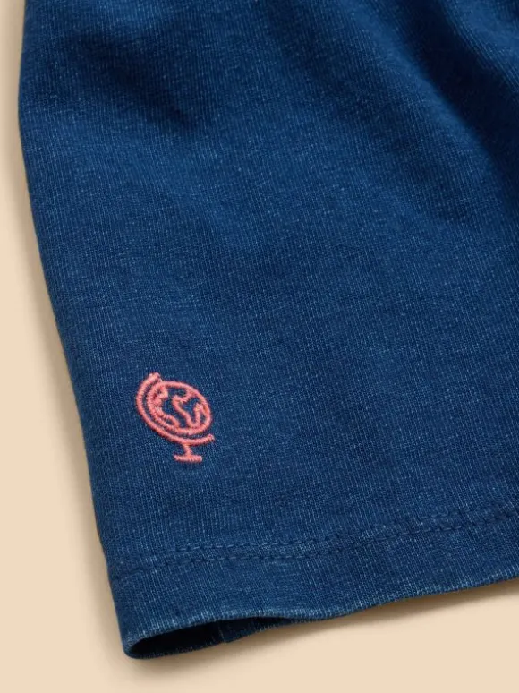 Girls Tie Shoulder Jersey Dress in DARK NAVY