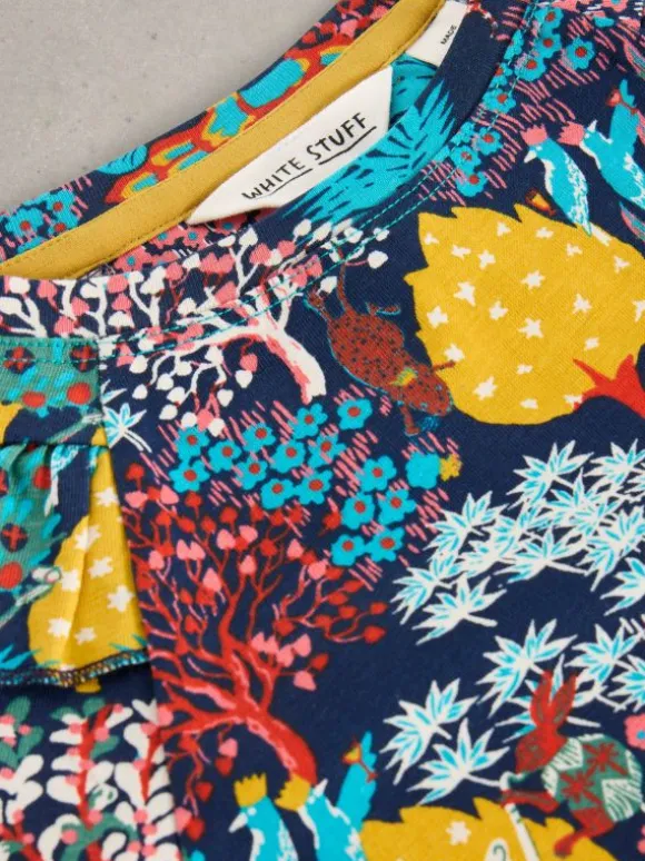 Girls Woodland Print Tee in NAVY PRINT