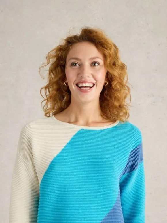 JANA ABSTRACT JUMPER in BRIGHT BLUE