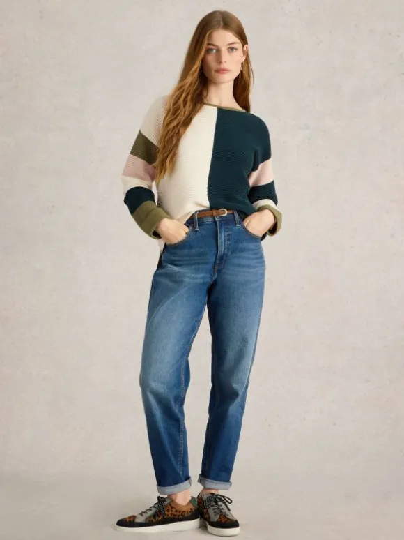 JANA COLOURBLOCK JUMPER in NATURAL MULTI