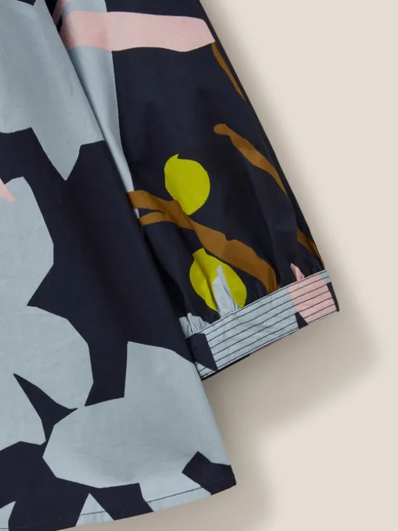 Jemima Cotton Top in NAVY MULTI