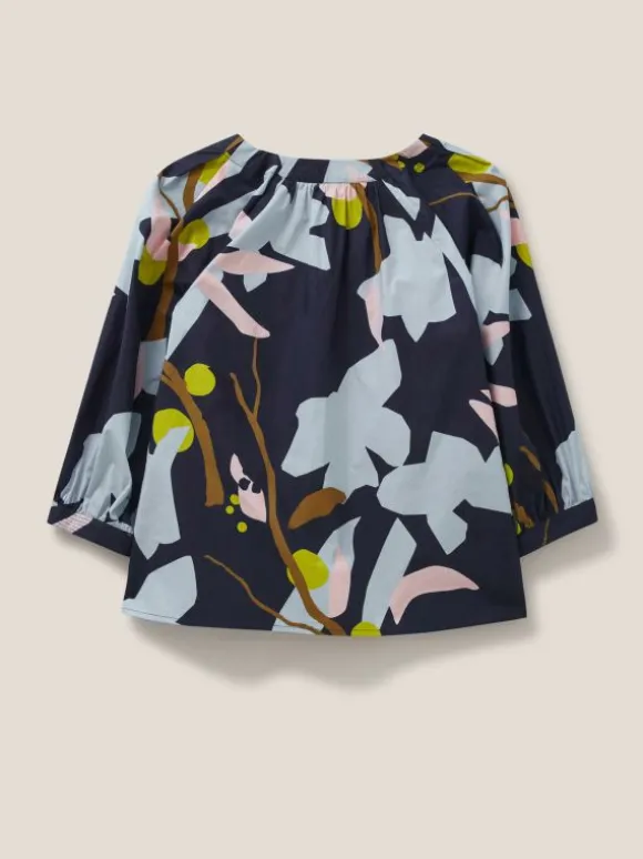 Jemima Cotton Top in NAVY MULTI