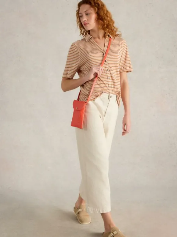 Leather Coco Phone Bag in BRIGHT RED