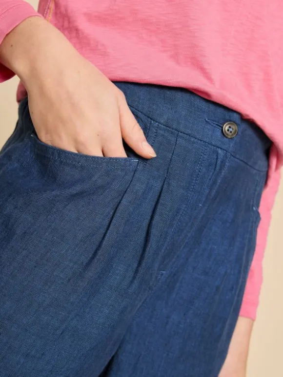 Linen Rowena Trousers in DARK NAVY