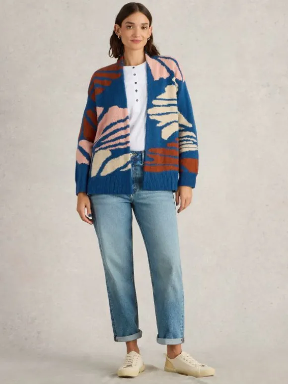 LOUISA LONGLINE CARDI in BLUE MULTI