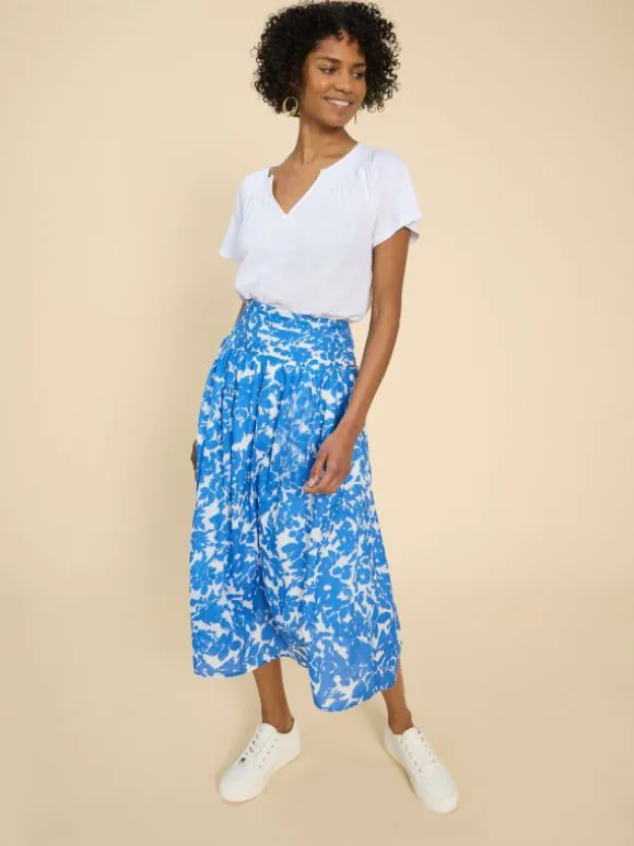 LUELLA NOTCH NECK EMB TOP in BRILLIANT WHITE