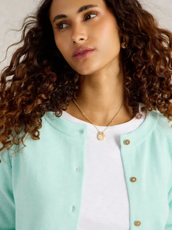 LULU CREW NECK CARDI in LIGHT BLUE