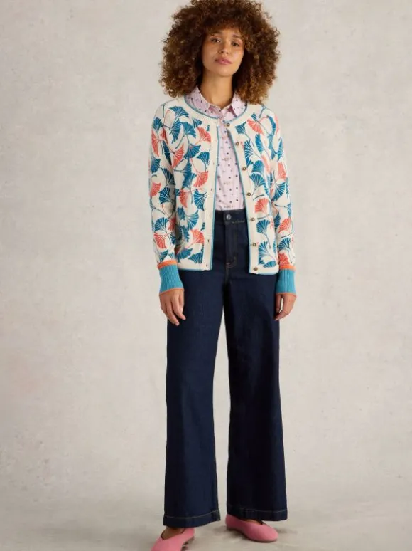 LULU PRINTED CARDI in NATURAL PRINT