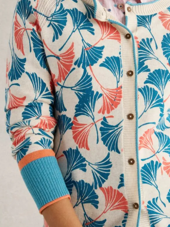 LULU PRINTED CARDI in NATURAL PRINT