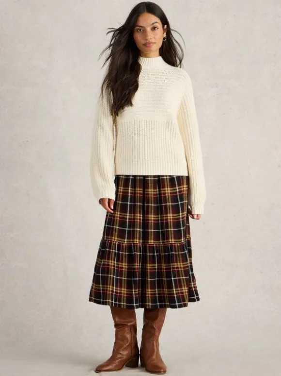 MARLEY MIX COTTON CREW NECK JUMPER in PALE IVORY