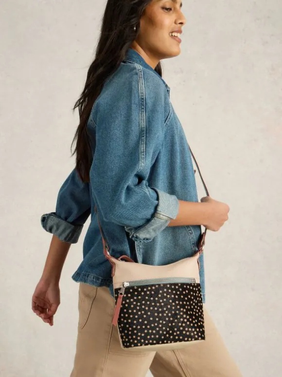 Mini Farrah Leather Crossbody in BLACK MULTI