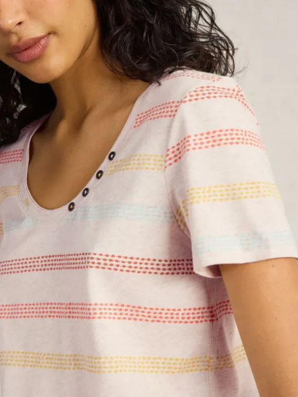 NADIA SHORT SLEEVE TEE in NATURAL MULTI