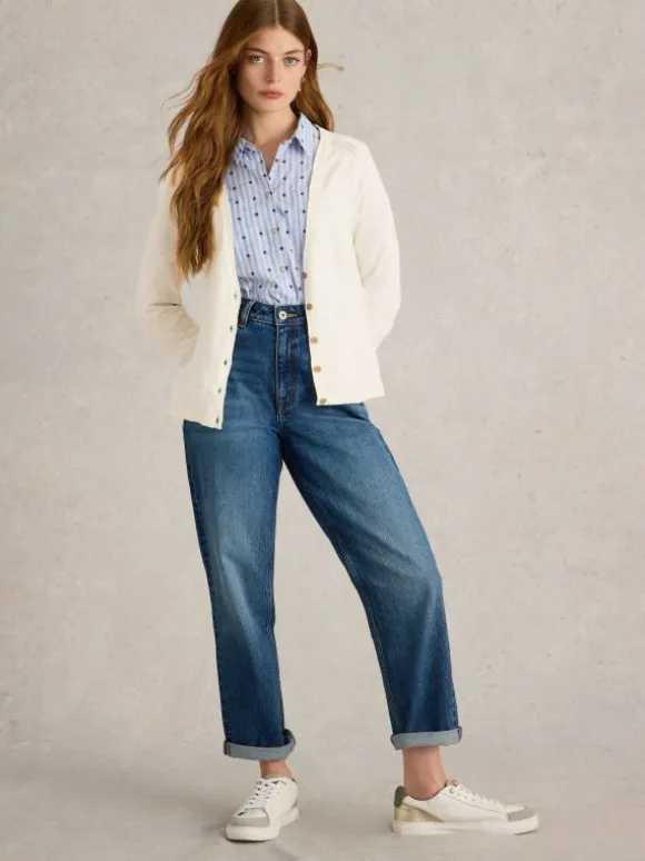 NARIA CARDI in NATURAL WHITE