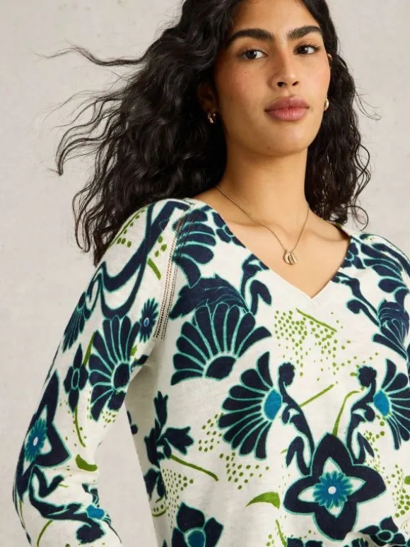 NARIA PRINT JUMPER in BLUE PRINT