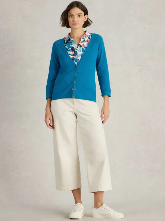 NARIA V NECK CARDI in BRIGHT BLUE