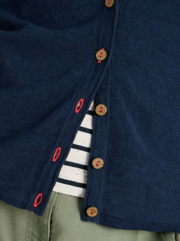 NARIA V NECK CARDI in DARK NAVY