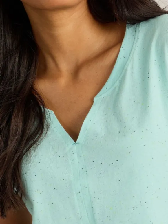 NELLY NEP NOTCH NECK TEE in BRIGHT BLUE