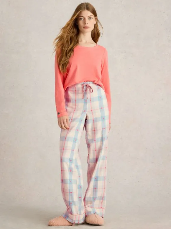 Nina Organic Check PJ Bottom in GREY MULTI