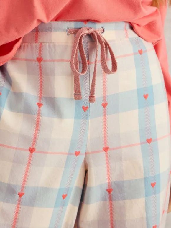 Nina Organic Check PJ Bottom in GREY MULTI