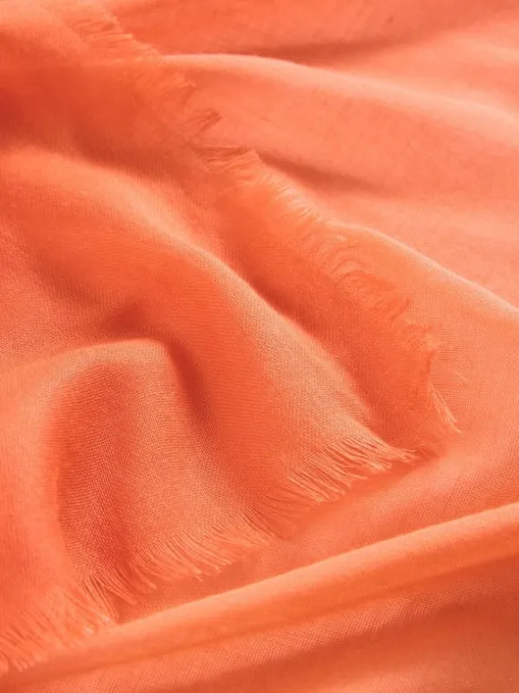 Oversized Penny Plain Scarf in MID CORAL