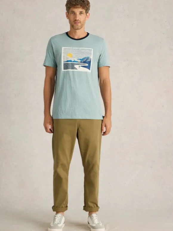 Peak Pedals Graphic Tee in BLUE PRINT