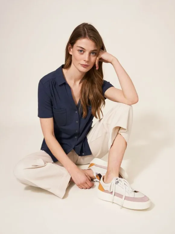 Penny Pocket Jersey Shirt in FRENCH NAVY