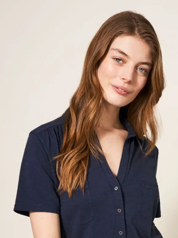 Penny Pocket Jersey Shirt in FRENCH NAVY