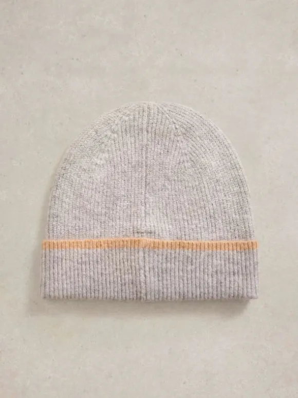 Poppy Knitted Beanie in GREY MULTI